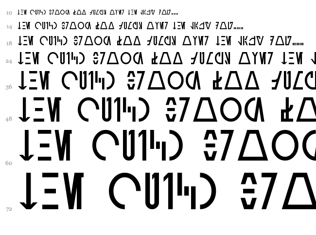 Aurebesh Cantina font waterfall